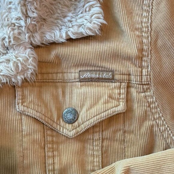 VTG 00s Aéropostale corduroy utility jacket w/ faux shearling accents! SOFT! - Picture 7 of 8